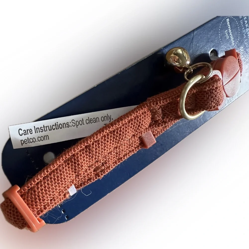🐈 Lot of 2 YOULY Orange and Blue Pet Collars Set with Bells